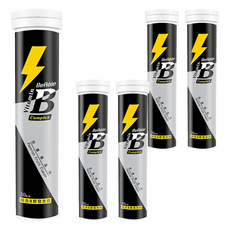 BeRule 綜合維生素B群發泡錠, 維生素B群維持能量正常代謝, 牛磺酸迅速補充能量, 高劑量, 方便攜帶, 百香果口味好喝, 20錠, 4g, 5瓶