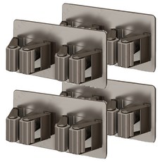 妃妃嚴選 太空鋁拖把架 雙夾, 槍灰色, 4個