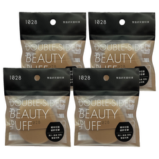 1028 雙面舒芙蕾粉撲 柔軟親膚 乾濕兩用 打造精緻無瑕妝容, 4包, 單一顏色