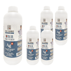 AII-in 歐銀 銀離子抗菌液 補充瓶 純淨, 1L, 5瓶