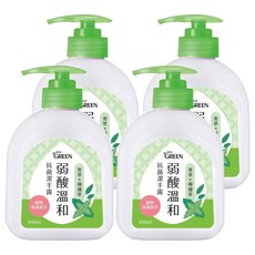 GREEN 綠的 弱酸溫和抗菌潔手露-青草&檸檬草, 400ml, 4入