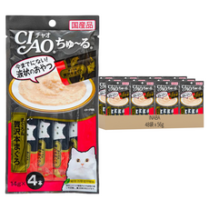 INABA CIAO 啾嚕肉泥 SC-150 14g x 4本 x 6袋/8袋入, 鮪魚, 56g, 48袋