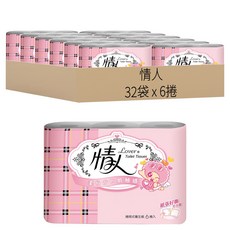 情人 捲筒式衛生紙, 6捲, 32袋