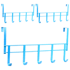 Wisdom 經典款門後鉤 適用厚度4公分以內的門 100%台灣製造, 天空藍, 3個