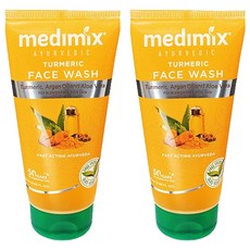 medimix 阿育吠陀 薑黃洗面乳，含薑黃、摩洛哥堅果油和蘆薈，適合無瑕肌膚，150ml, 2條