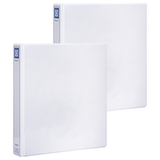 Lan CHYn 連勤牌文具 PVC D型雙封面目錄夾 三孔1吋 LC-1003C-3D, 白色, 2個