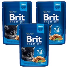Brit 咘莉 幼貓優選貓咪餐包 雞肉塊 水潤飽滿雞肉片 營養好吸收, 100g, 3包