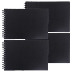 珠友文化 20K雙圈繪圖本 40張 NQ-63306-01 20.1 x 13.9 x 1cm, 黑色, 4本