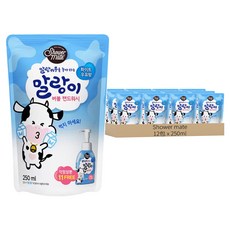 Shower mate 泡泡洗手慕斯補充包，柔軟泡沫，成分安全，無人工色素，牛奶滋潤，肌膚水潤, 250ml, 12包