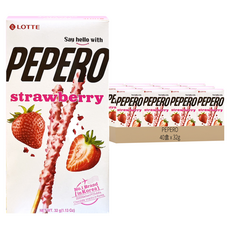 LOTTE 樂天 PEPERO草莓脆粒餅乾棒, 32g, 40盒