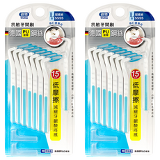 Shallop 刷樂 抗敏牙間刷 超纖細SSSS L型, 0.6mm, 15支, 2組