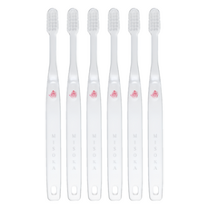 MISOKA 奈米礦物兒童牙刷，日本奈米護牙牙刷，軟毛款, 透明色 + 紅色, 1入, 6支