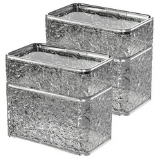 SUNORO 波紋免打孔壁掛衛生紙架 雙層, 透灰銀, 2個