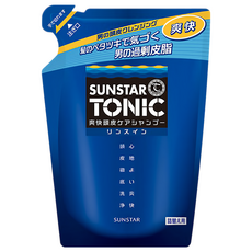 SUNSTAR 三詩達 TONIC 頭皮二合一洗髮精 補充包 藍色清爽, 340ml, 1包