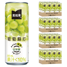 Minute Maid 美粒果 零加糖隨型罐 葡萄蘇打, 330ml, 96罐