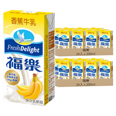 福樂 香蕉調味乳 含Oligo寡糖 200ml, 48入
