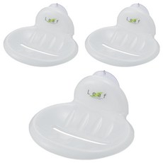 Leaf 吸盤肥皂架 日本製, 白色, 3個