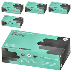 MEDIHAND 美恆 NBR鑽石紋手套 特厚款 100個, 黑色, L, 5盒