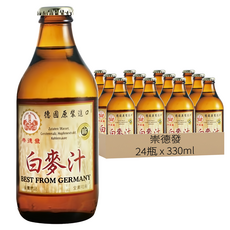 崇德發 白麥汁 德國原裝進口玻璃瓶, 330ml, 24瓶