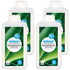sodasan 蘇達桑 洗碗機專用粉, 德國原廠製造，獨家專利配方，有效清潔礦物及植物性成份, 1kg, 4瓶