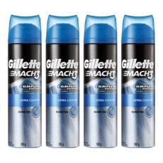 Gillette 吉列 Mach3 鋒速3 刮鬍露 195g - 水潤軟化鬍鬚, 溫和親膚, 使刮鬍更順暢, 4瓶