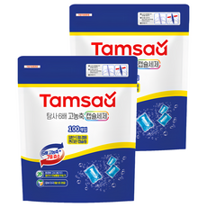 Tamsaa 六倍高濃縮洗衣膠囊, 100顆, 7種酵素深層清潔, 適用於直立式/滾筒式洗衣機, 2袋