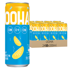 OOHA 氣泡飲 零糖零卡零脂 柚子海鹽口味, 330ml, 24罐
