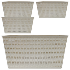 KEYWAY 佐藤107收納籃, 米白色, 4個