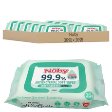 Nuby 銀離子抗菌柔濕巾, 20張, 36包