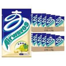 Airwaves 超涼無糖口香糖 冰釀葡萄口味, 極致嗆涼口感, 隨時提振精神, 28g, 20包