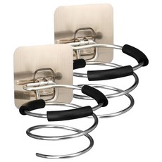 小麥購物 不鏽鋼壁掛吹風機架 L2153, 2個, 不鏽鋼色