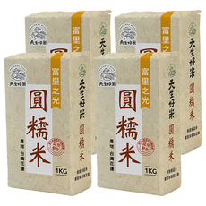 天生好米 東部圓糯米, 1kg, 4個