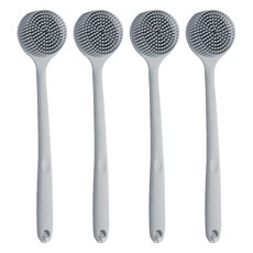 efactory Judy N 雙面柔軟矽膠沐浴刷, 4個, 1入, 灰色