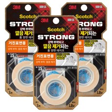 Scotch 超強力泡棉雙面膠帶 (粗糙表面用), 3入, 白色