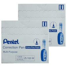 Pentel 飛龍文具 易壓迷你萬能修正液 ZL102-WT 12支, 4.2ml, 2盒