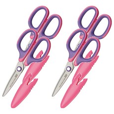 0919C 滑利剪‧省力兒童剪刀135mm 紫粉 /支, 4入
