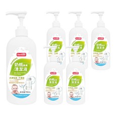Doricare 朵樂比 奶瓶蔬果洗劑, 淡雅檸檬香氛, 高生物分解度, 低泡沫易清洗, 700ml 共3瓶, 6瓶