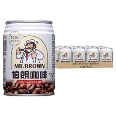 金車 MR.BROWN 伯朗咖啡 二合一咖啡, 口感純正, 冷熱飲用皆適宜, 240ml, 24罐