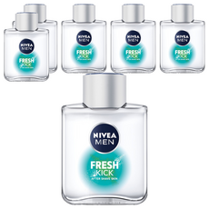 NIVEA 妮維雅 男士鬍後護膚乳液 Fresh Kick, 薄荷&仙人掌水 清爽保濕乳液, 100ml, 6瓶