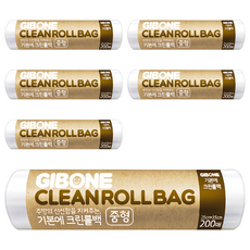 GIBONE 捲筒式透明保鮮袋 Set 200入, M(25 x 35cm), 6捲
