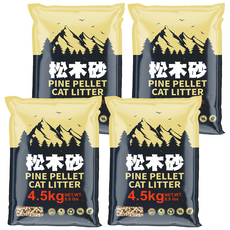 doter 寵愛物語 松木砂 4.5kg 天然松木 低粉塵 強效除臭 環保可堆肥, 4包, 不適用