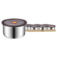 小麥購物 不鏽鋼圓形保鮮盒 G836 61g, 9個容器 + 9個蓋子, 9個