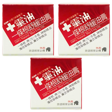 十靈本舖 十靈油一條根舒緩油膏 (佛(左)手香、辣椒精油、薄荷精油、薰衣草精油), 旅遊居家必備, 3盒, 30g