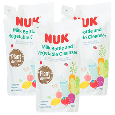 NUK 植萃奶瓶蔬果清潔液補充包750ml*3包,天然植萃,溫和清潔,無添加, 750ml