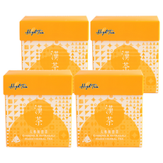 High Tea 伂橙 漢方茶 人蔘黃耆茶 PLA玉米澱粉環保材質立體茶包 無添加人工香料 不含咖啡因, 4g, 10包, 4盒