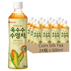 LOTTE 樂天 玉米鬚茶 500ml, 韓國產, 無添加糖, 高纖維, 24瓶