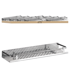 新錸家居 免釘/打孔 加大長款不鏽鋼置物架 廚房浴室收納架 40cm, 8個, 銀色