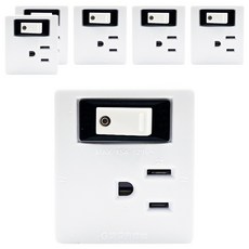 PRACTICAL 實用牌 1開3插電分接器 台灣3P2P全可插 過載保護, 5.9cm, 白色, 6個