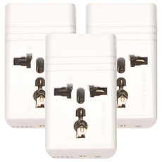 Dr.AV 聖岡科技 2P台灣專用 萬國轉換節能插頭 1孔 TNT-896S 13.4 x 8 x 6cm, 13.4cm, 白色, 3個