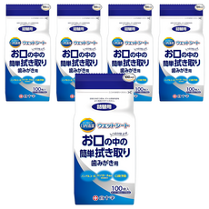 白十字 口腔清潔濕巾 替換裝 100片, 5包